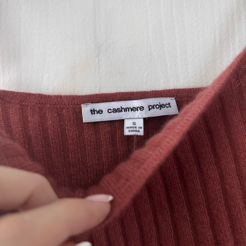 The Cashmere Project Rust Ribbed Knit Tank Top - Picture 5 of 9